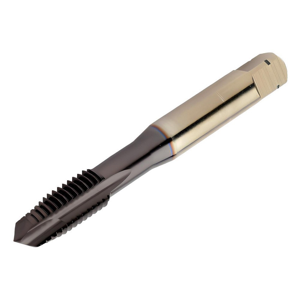 Spiral Point Tap: M3x0.5 Metric, 3 Flutes, Plug Chamfer, 6H Class of Fit, Powdered Metal High-Speed Steel, TiAlN Coated