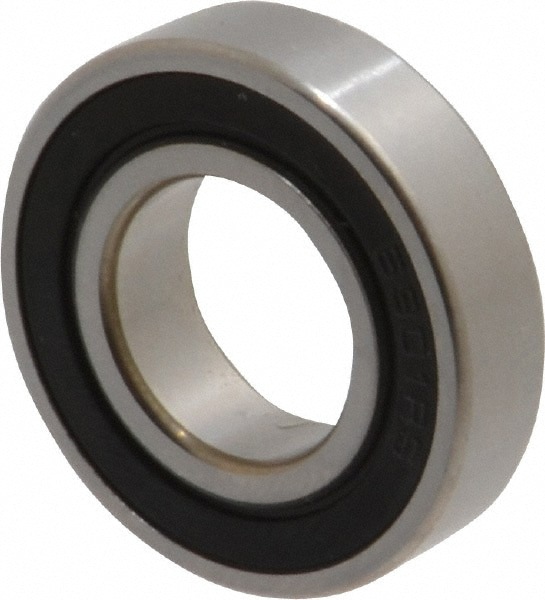 Thin Section Ball Bearing: 12 mm Bore Dia, 24 mm OD, 6 mm OAW, Double Seal