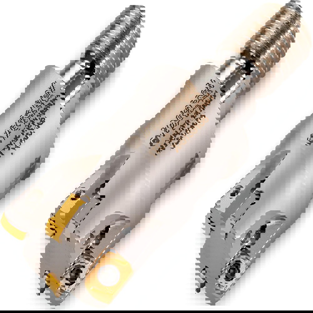 Indexable High-Feed End Mill: 10 mm Cut Dia, 0.38 mm Modular Shank