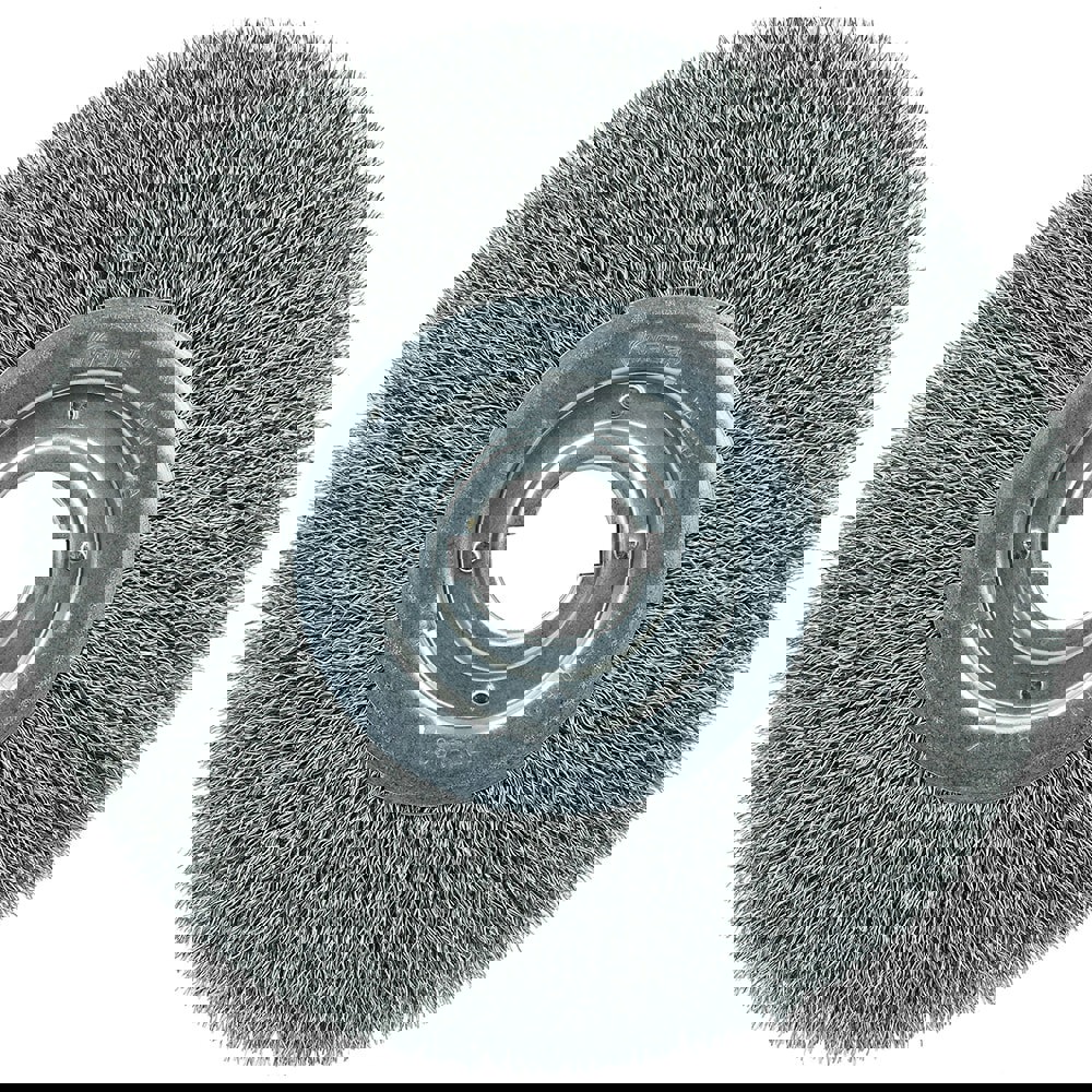 Wheel Brushes; Mount Type: Arbor Hole ; Wire Type: Crimped ; Outside Diameter (Inch): 12 ; Face Width (Inch): 1-1/4 ; Fill Material: Carbon Steel ; Arbor Hole Style: Round