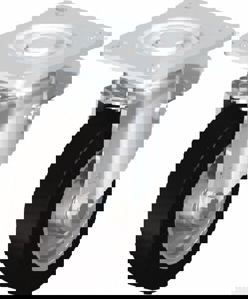 Swivel Top Plate Caster: Solid Rubber, 5