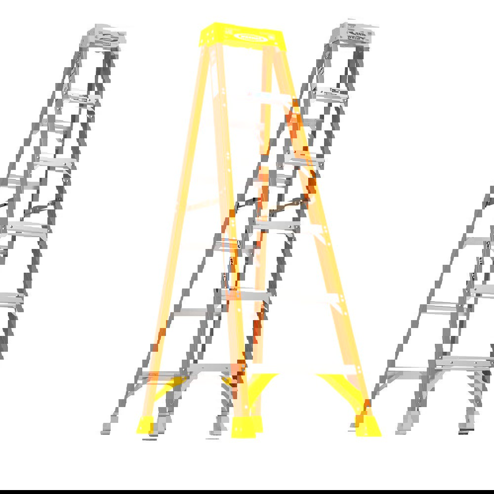 5 Step Fiberglass Foldable Step Ladder: Type IA 300 lb Capacity 6' Height