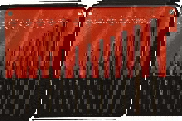 Pin Punch Set: 12 Pc, 0.0625 to 0.5