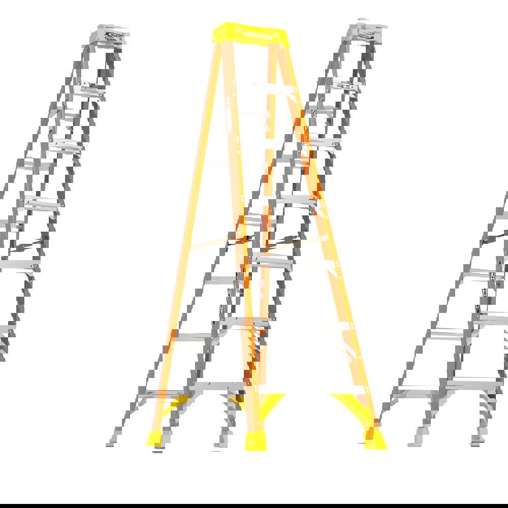 6 Step Fiberglass Foldable Step Ladder: Type IA 300 lb Capacity 7' Height