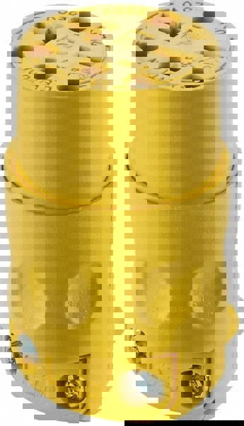 Straight Blade Connector: Commercial, 6-20R, 250VAC, Yellow