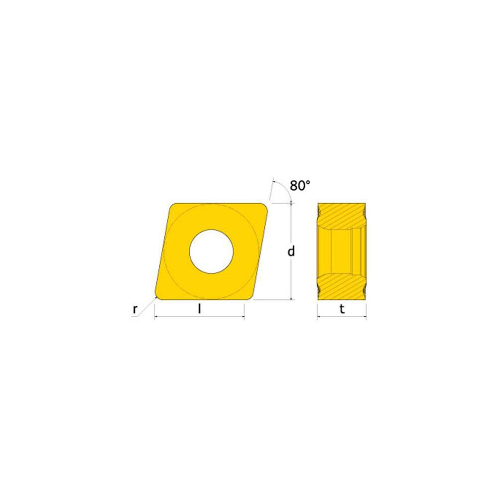 Turning Inserts; Relief Angle: 0 ; Insert Style: CNMG ; Corner Radius (Decimal Inch): 0.0310 ; Included Angle: 80.0 ; Manufacturer Grade: TT8115B ; Coating/Finish: TiCN; Al2O3; TiN