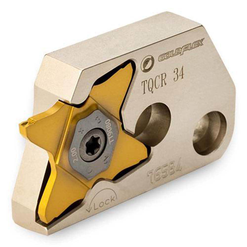 Indexable Grooving Cartridges; Cutting Direction: Right Hand ; Compatible Insert Style: TQC ; Compatible Insert Size Code: 34 ; Insert Width: 0.1690 in ; Series: TQCR ; Overall Length: 2.09