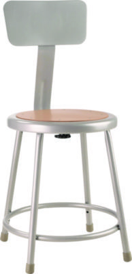 18 Inch High, Stationary Fixed Height Stool with Adjustable Height Back