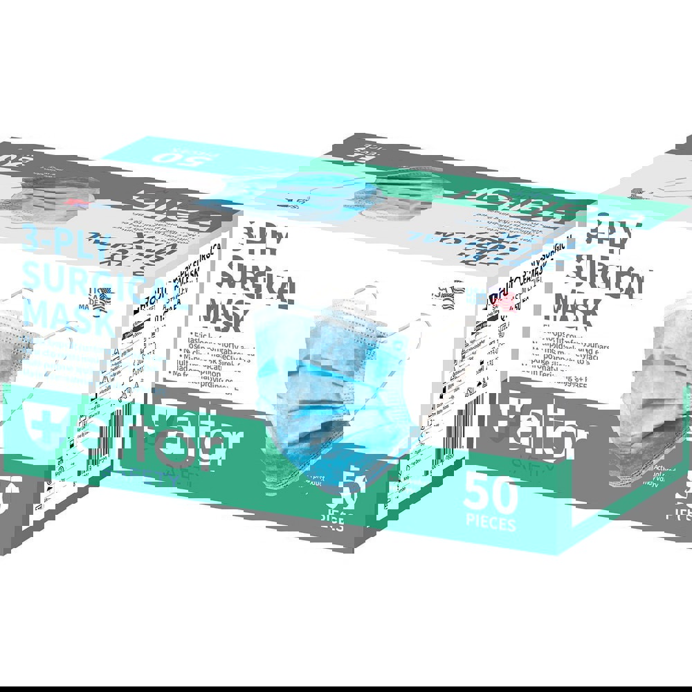 Face Mask & Disposable Pleated Mask: Contains Nose Clip, Blue, Size Universal & Adult