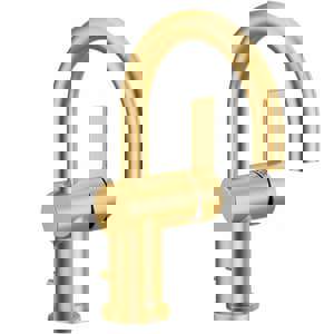 Single Handle Monoblock Bathroom Sink Faucet in Brushed Gold