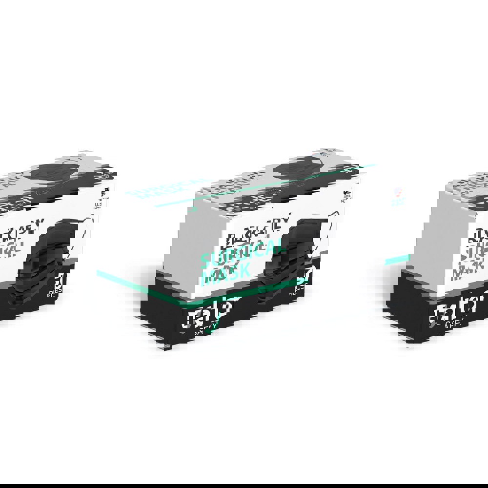 Face Mask & Disposable Pleated Mask: Contains Nose Clip, Black, Size Universal & Adult, 4-Ply, 510k Approved