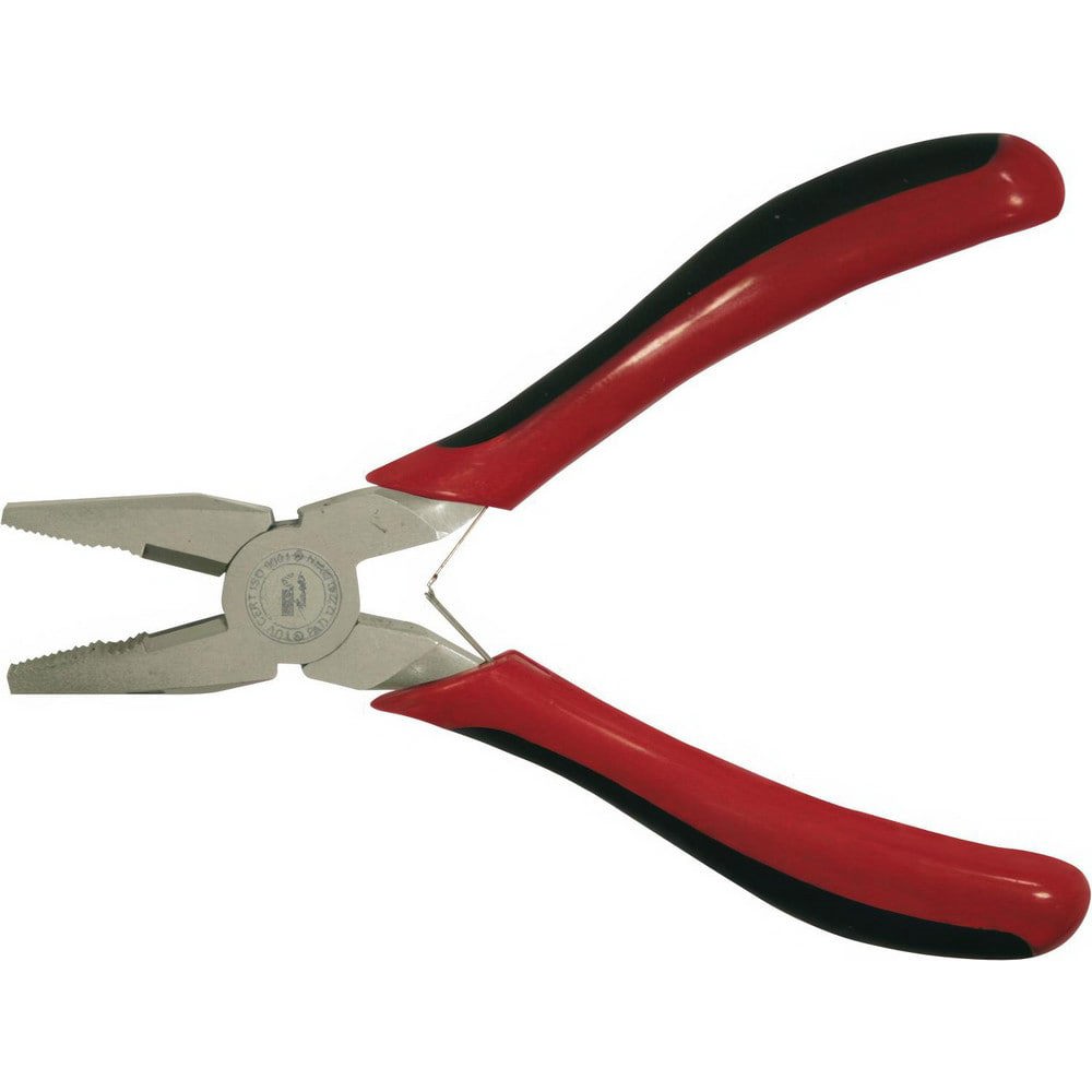 Pliers; Jaw Texture: Grooved ; Plier Type: Combination ; Jaw Length (mm): 21.00 ; Jaw Width (mm): 14.40 ; Overall Length (mm): 125.0000 ; Handle Color: Red
