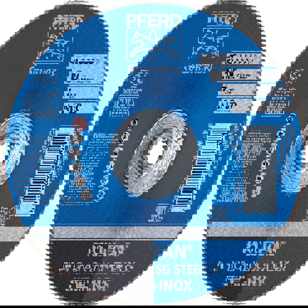 Flap Disc: 5/8-11 Hole, 120 Grit, Aluminum Oxide, Type 27