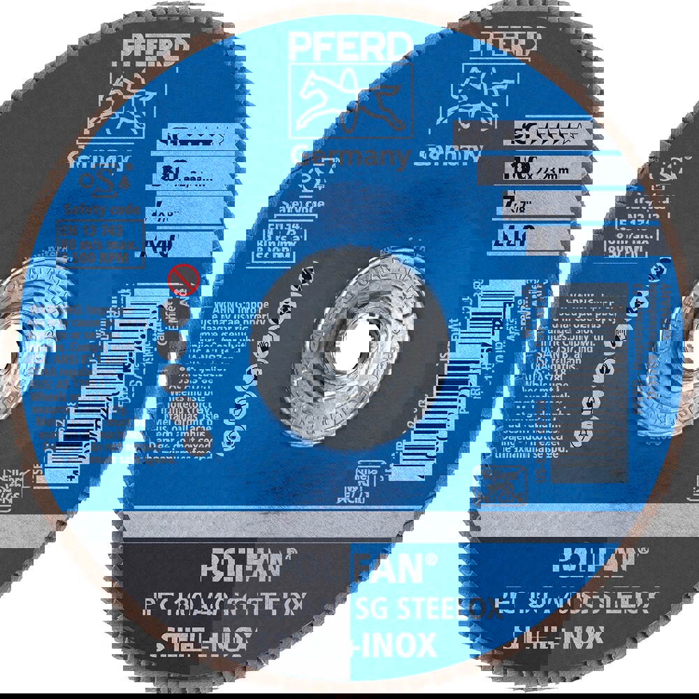 Flap Disc: 5/8-11 Hole, 40 Grit, Aluminum Oxide, Type 29