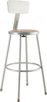 30 Inch High, Stationary Fixed Height Stool with Adjustable Height Back
