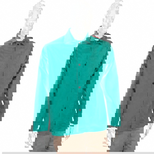 Flame Resistant/Retardant & Welding Jacket: Size Medium, Cotton, Snaps Closure