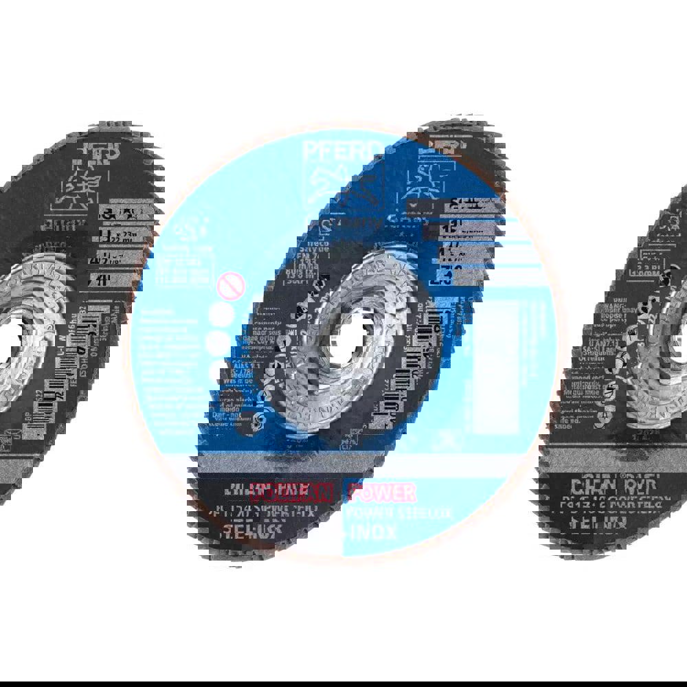 Flap Disc: 5/8-11 Hole, 40 Grit, Zirconia Alumina, Type 29