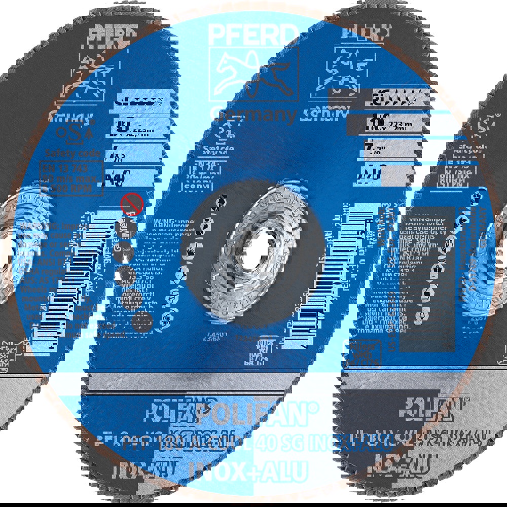 Flap Disc: 5/8-11 Hole, 40 Grit, Aluminum Oxide, Type 27