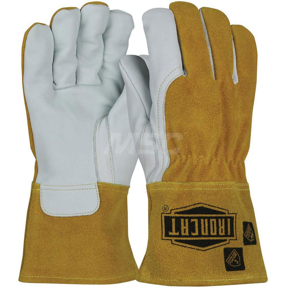 Welding Gloves: Size Small, Uncoated, Grain Goatskin Leather & Split Cowhide Leather, MIG Welding Application