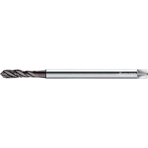 Spiral Flute Tap: M10x1.50 Metric, 3 Flutes, Modified Bottoming, 6H Class of Fit, Cobalt, Hardlube Coated
