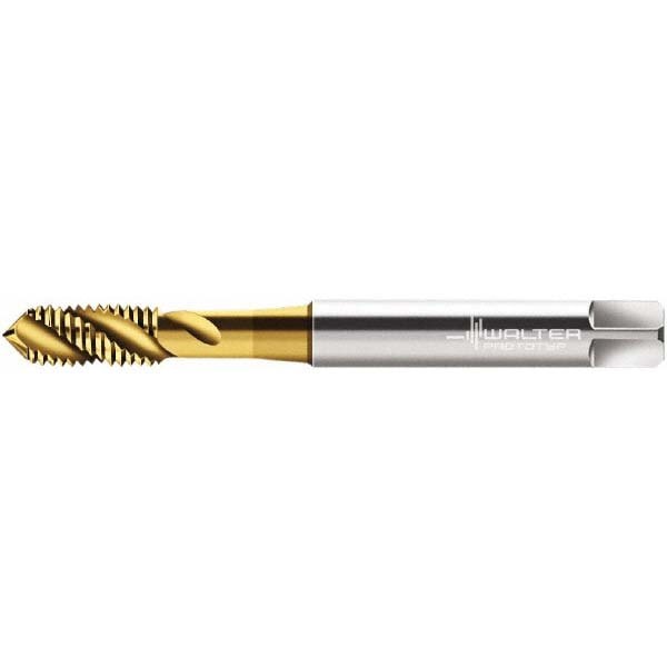 Spiral Flute Tap: M4x0.70 Metric, 3 Flutes, Modified Bottoming, 6H Class of Fit, Cobalt, TIN Coated