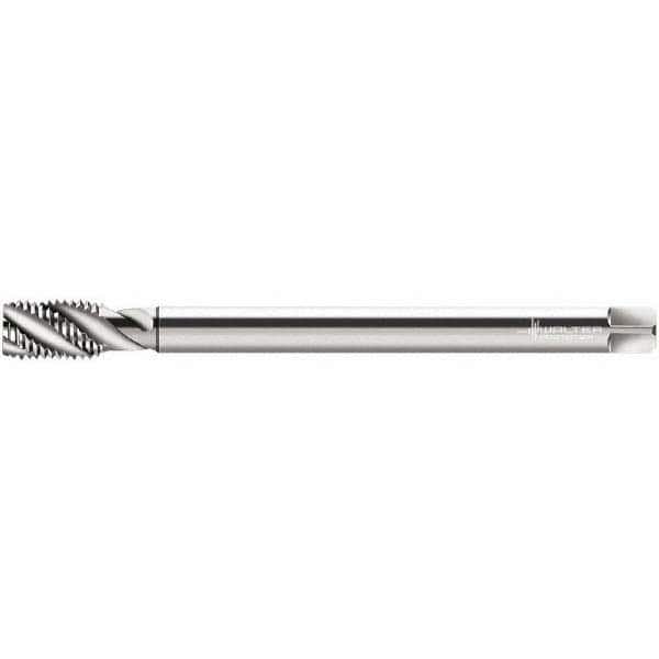Spiral Flute Tap: M20x2.50 Metric, 4 Flutes, Modified Bottoming, 6H Class of Fit, Cobalt, Bright/Uncoated