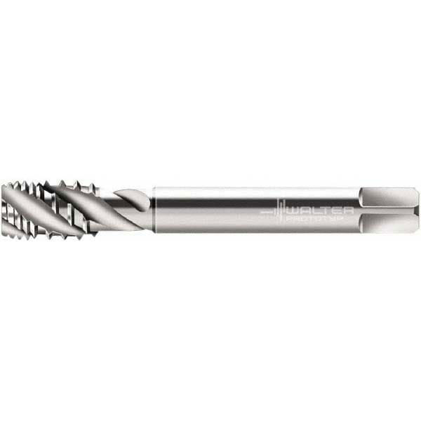 Spiral Flute Tap: M12x1.75 Metric, 3 Flutes, Modified Bottoming, 6H Class of Fit, Cobalt, Bright/Uncoated