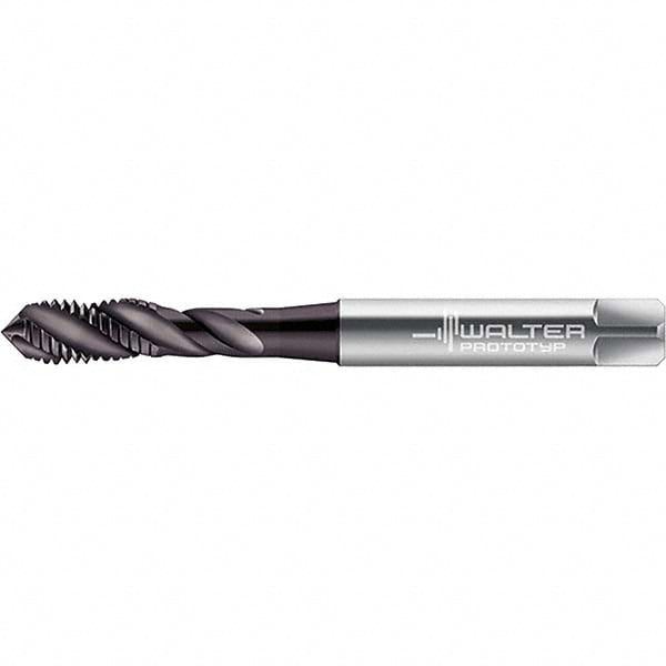 Spiral Flute Tap: M2.5x0.45 Metric, 3 Flutes, Modified Bottoming, 6HX Class of Fit, Powdered Metal, TIN Coated