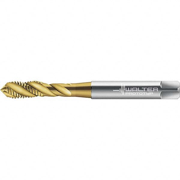 Spiral Flute Tap: M8x1.25 Metric, 3 Flutes, Modified Bottoming, 6HX Class of Fit, Powdered Metal, TIN Coated
