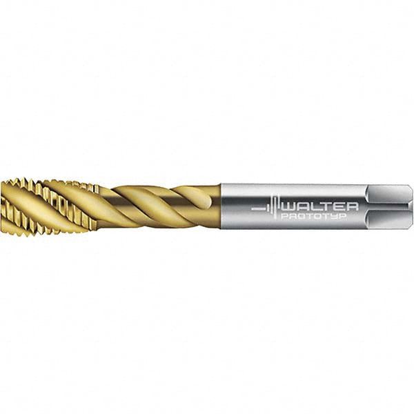 Spiral Flute Tap: M18x2.50 Metric, 4 Flutes, Modified Bottoming, 6HX Class of Fit, Powdered Metal, Hardlube Coated