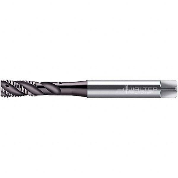 Spiral Flute Tap: M10x1.50 Metric, 3 Flutes, Modified Bottoming, 6HX Class of Fit, Powdered Metal, Hardlube Coated
