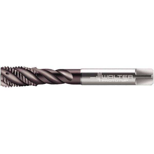 Spiral Flute Tap: M12x1.75 Metric, 4 Flutes, Modified Bottoming, 6HX Class of Fit, Powdered Metal, Hardlube Coated