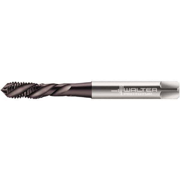 Spiral Flute Tap: M10x1.50 Metric, 3 Flutes, Modified Bottoming, 6HX Class of Fit, Powdered Metal, Hardlube Coated