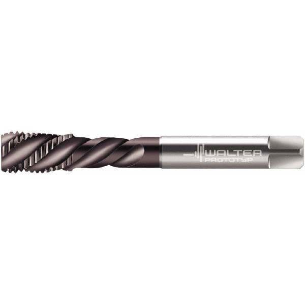 Spiral Flute Tap: M18x2.50 Metric, 4 Flutes, Modified Bottoming, 6HX Class of Fit, Powdered Metal, Hardlube Coated