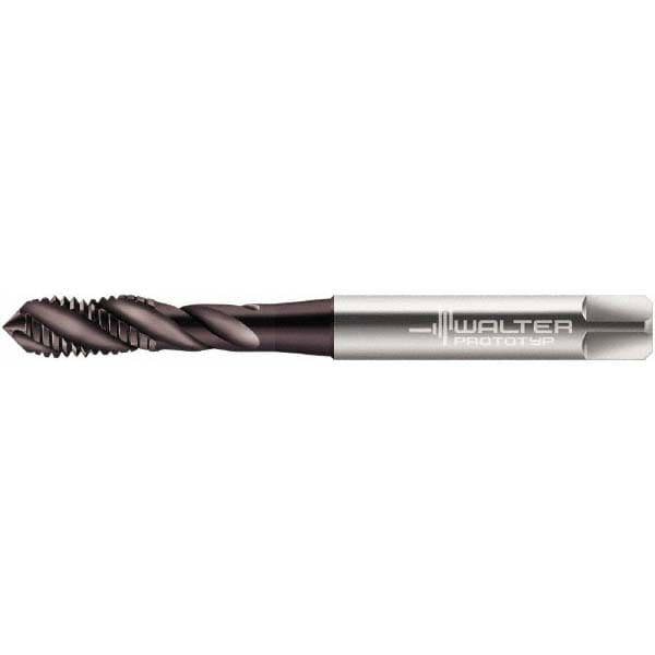 Spiral Flute Tap: M2.5x0.45 Metric, 3 Flutes, Modified Bottoming, 6GX Class of Fit, Powdered Metal, Hardlube Coated