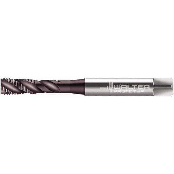 Spiral Flute Tap: 1/4-20 UNC, 3 Flutes, Modified Bottoming, 2B Class of Fit, Powdered Metal, Hardlube Coated