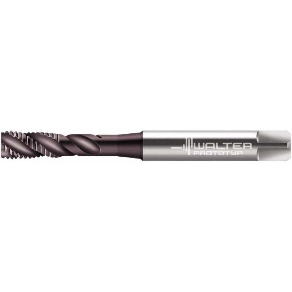 Spiral Flute Tap: 1/4-28 UNF, 3 Flutes, Modified Bottoming, 2B Class of Fit, Powdered Metal, Hardlube Coated