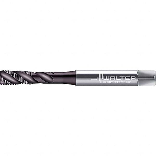 Spiral Flute Tap: 1/4-20 UNC, 3 Flutes, Modified Bottoming, 2B Class of Fit, Powdered Metal, Hardlube Coated