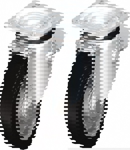 Swivel Top Plate Caster: Solid Rubber, 4