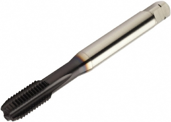 Straight Flute Tap: M6x1.00 Metric, 4 Flutes, 6HX Class of Fit, High Speed Steel, TiAlN Coated