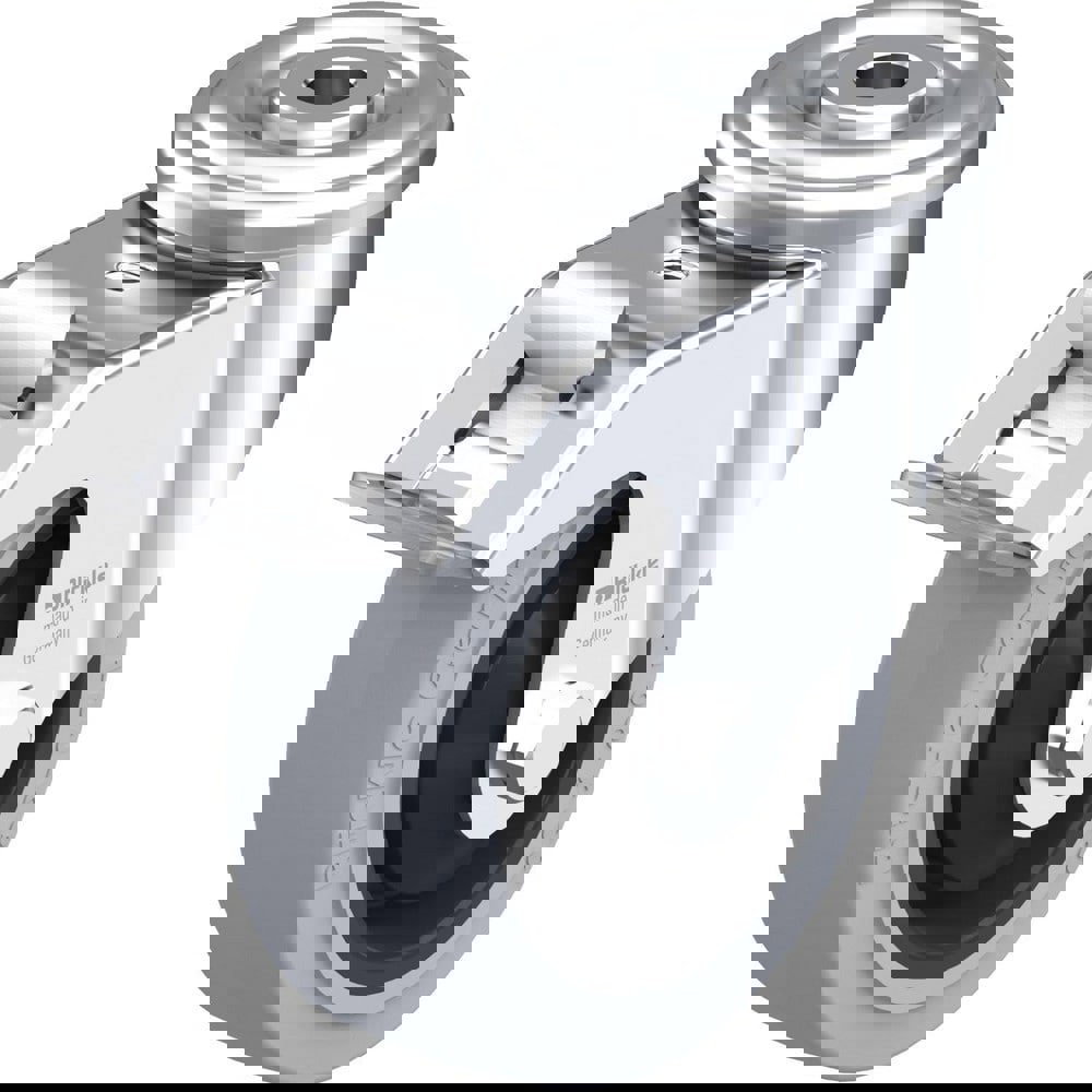 Standard Casters; Mount: Hollow Kingpin ; Caster Type: Swivel w/Brake ; Brake Type: Total-Lock Brake ; Bearing Type: Precision Ball ; Style: Single Ball ; Wheel Diameter (Inch): 4