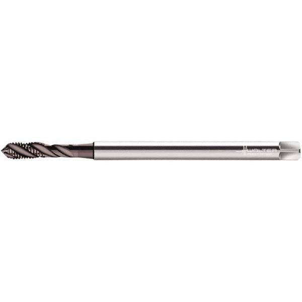 Spiral Flute Tap: M6x1.00 Metric, 3 Flutes, Modified Bottoming, 6H Class of Fit, Cobalt, Bright/Uncoated