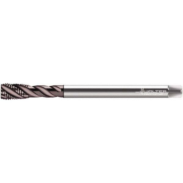 Spiral Flute Tap: M8x1.25 Metric, 3 Flutes, Modified Bottoming, 6H Class of Fit, Cobalt, Bright/Uncoated