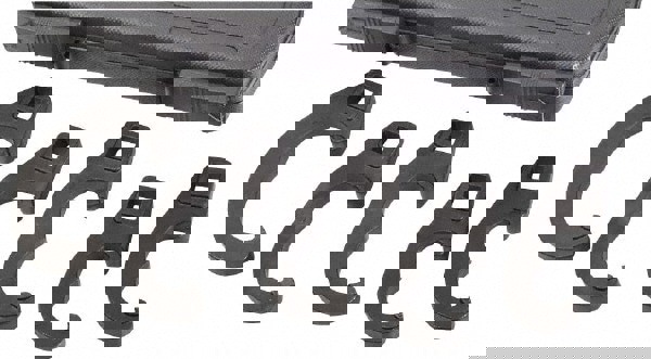 Chassis/Under Carriage Tool Set; Set Type: Tie Rod/Pitman Arm Adjusting Set ; Material: Steel ; Includes: (1) Pitman Arm;(4) Tie Rod Tools in a Blow-Molded Storage Case.