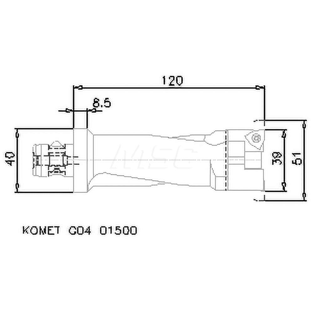 Boring Head: 40 mm Body Dia, Manual