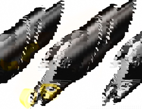 37.4mm Cut Dia, 50mm Arbor Hole, 2mm Max Depth of Cut, 19&deg; Indexable Chamfer & Angle Face Mill