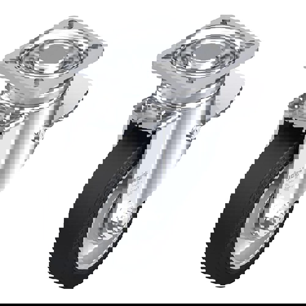 Swivel Top Plate Caster: Solid Rubber, 4