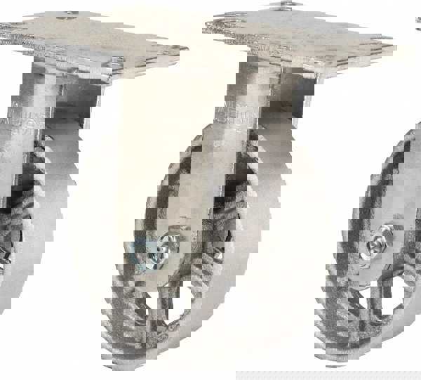 Rigid Top Plate Caster: Cast Iron, 5