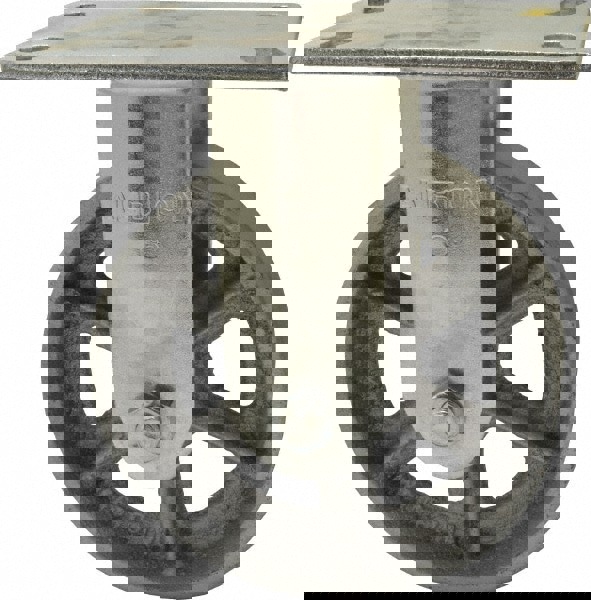 Rigid Top Plate Caster: Cast Iron, 6