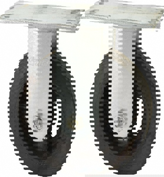 Rigid Top Plate Caster: Rubber, 6